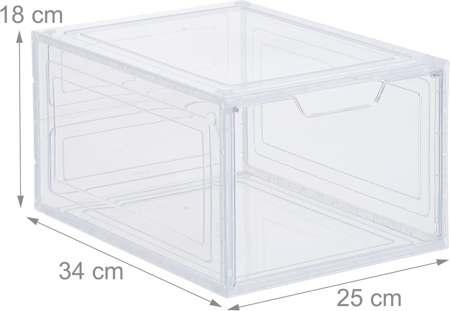 Stapelbare Schuhboxen für Sneaker (6er Set), Transparent 6er Set