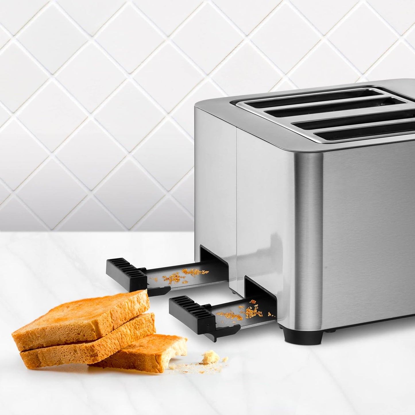Toaster für 4 Scheiben, 4 Kurze Schlitze