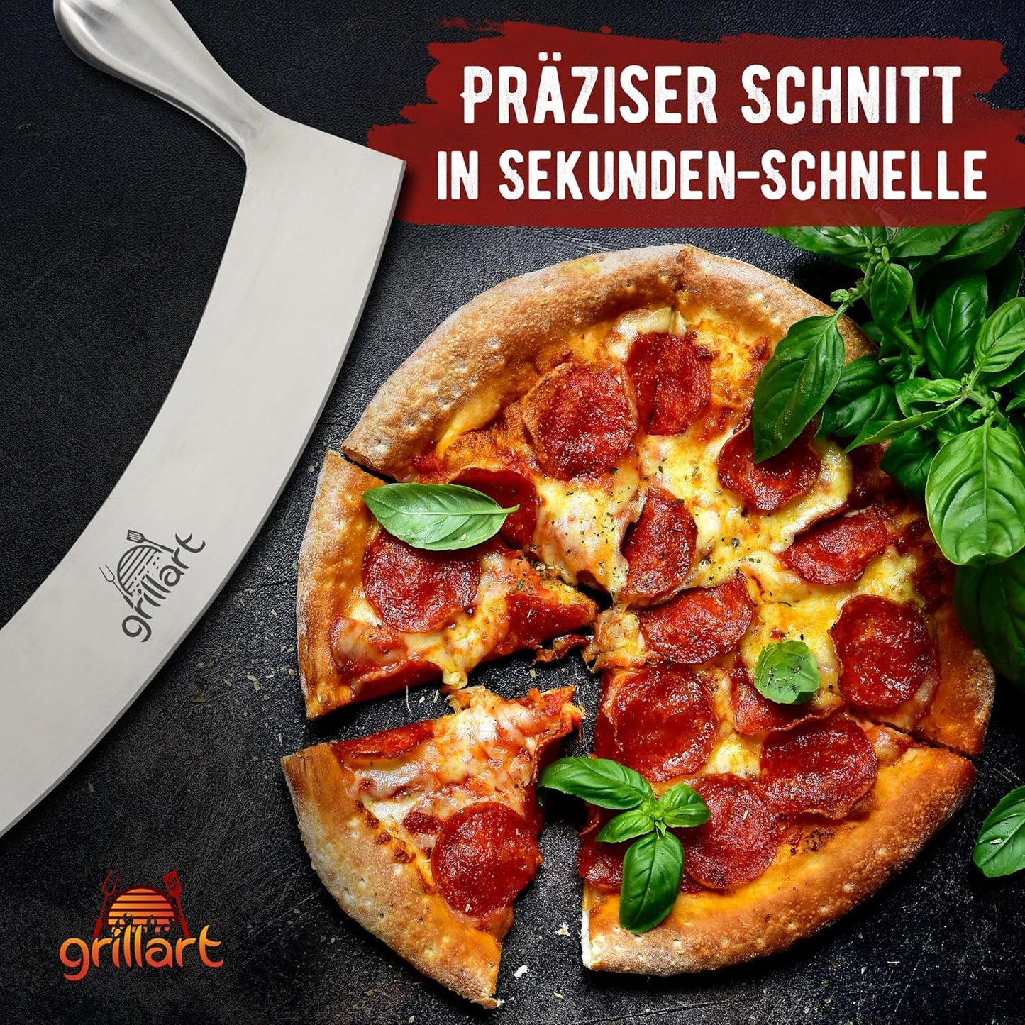 Pizzamesser, Edelstahl Doppelgriff