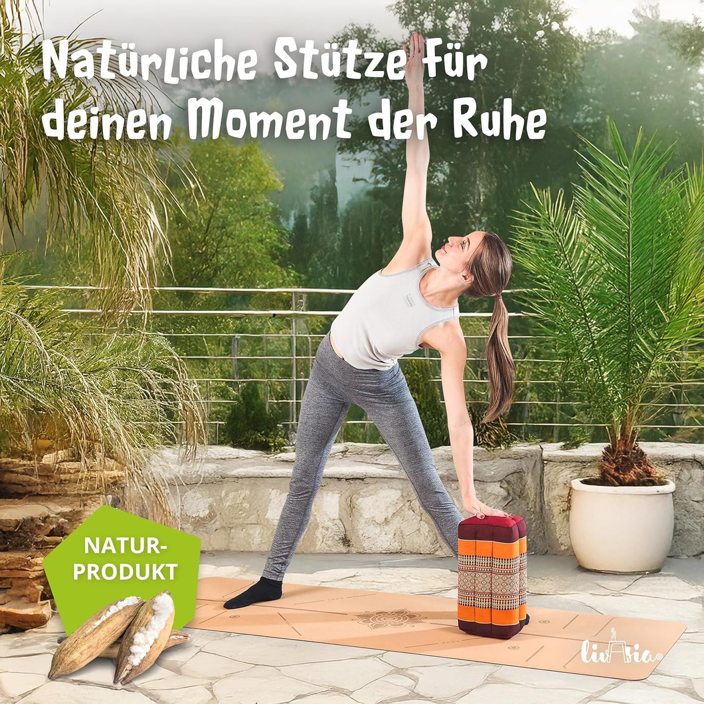 Yogakissen für Meditation und Yoga, Orange