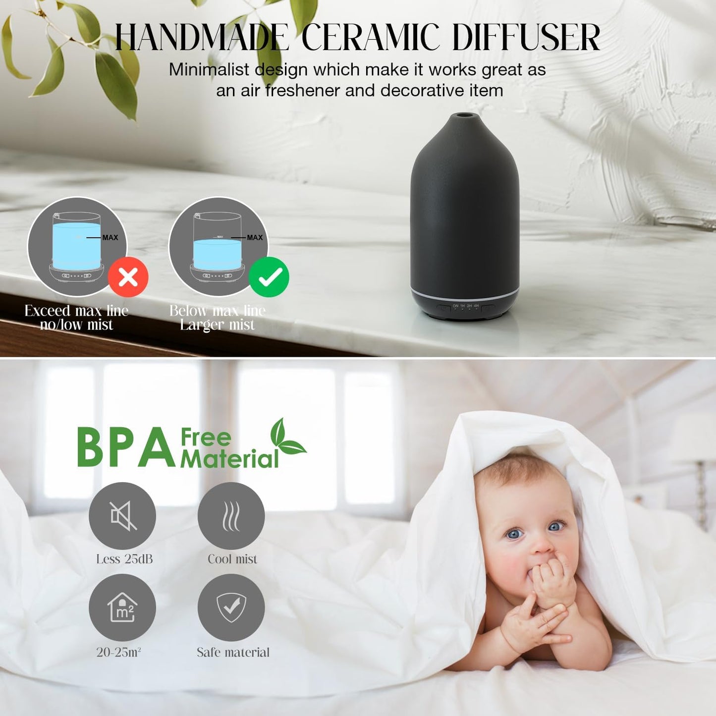 Aroma Diffusor mit Timerfunktion, Schwarz