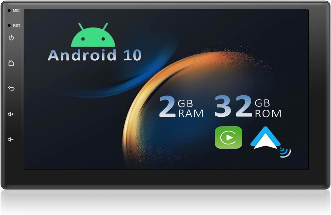 Android 10 2G32G Doppel Din Autoradio mit Navi & Rückfahrkamera, Android 10-2G32G