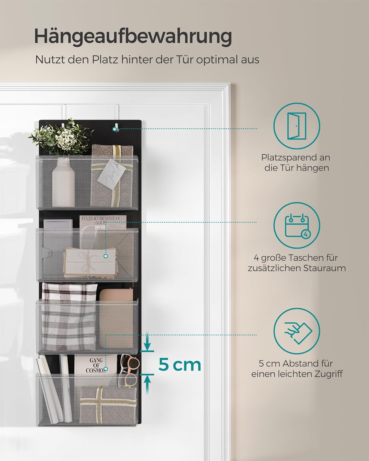 2-teiliges Hängeorganizer-Set, 2 Tintenschwarz