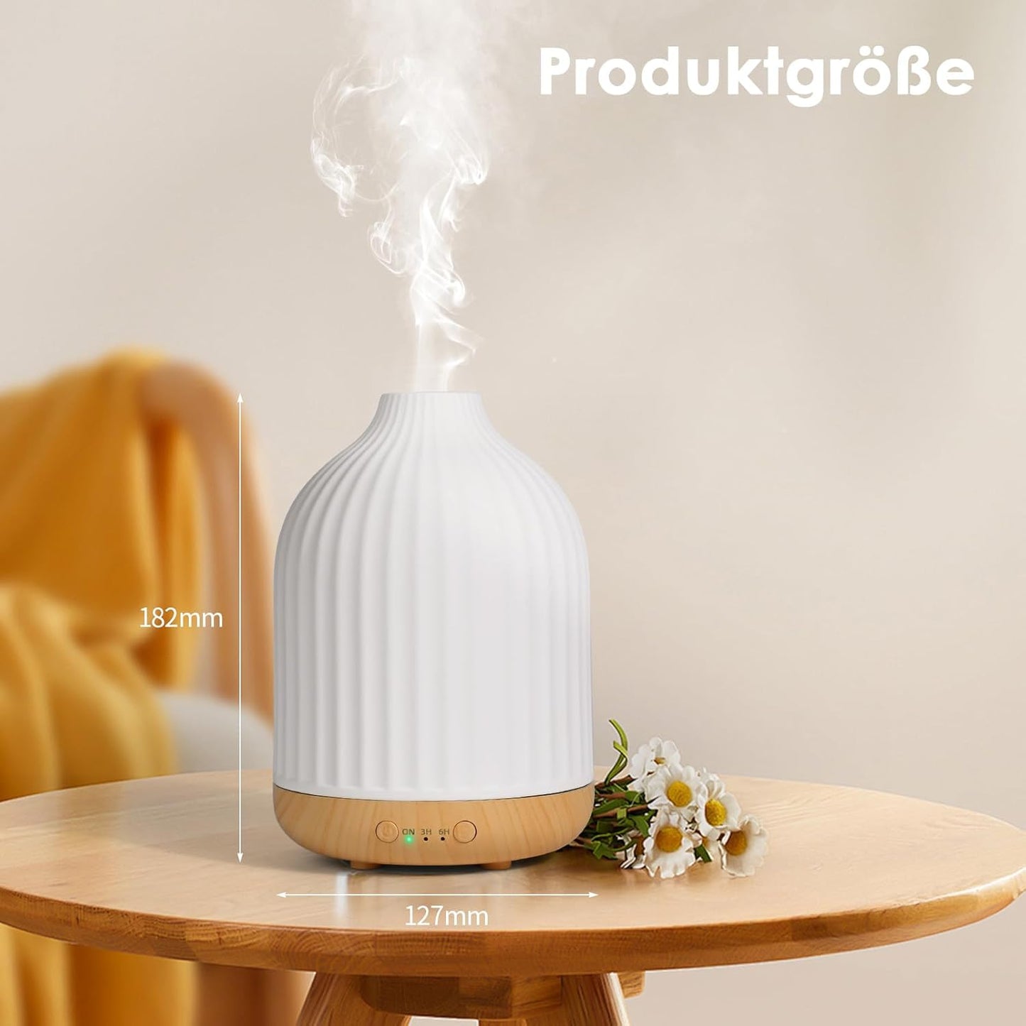 Aroma Diffuser mit Timer, Weiß 250ml