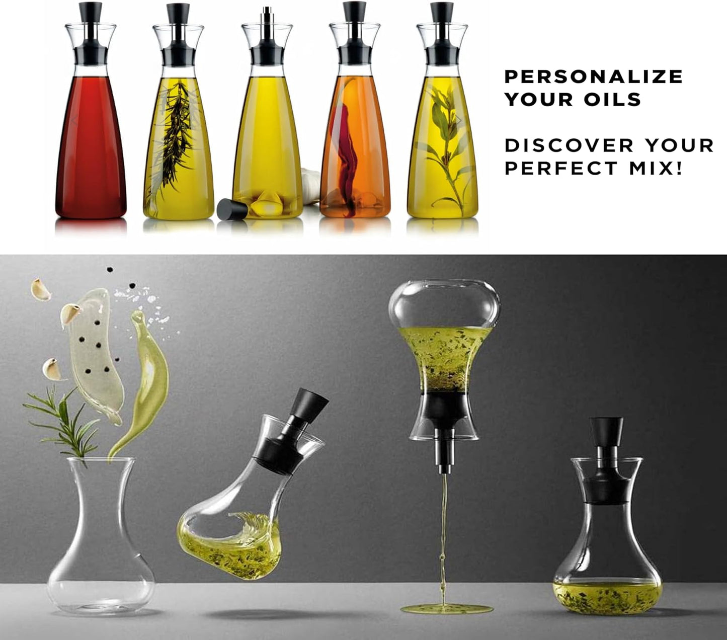 Ölkaraffe & Dressingshaker-Set, Ölkaraffe & Dressing-shaker Set 0.5 L / 0.25 L