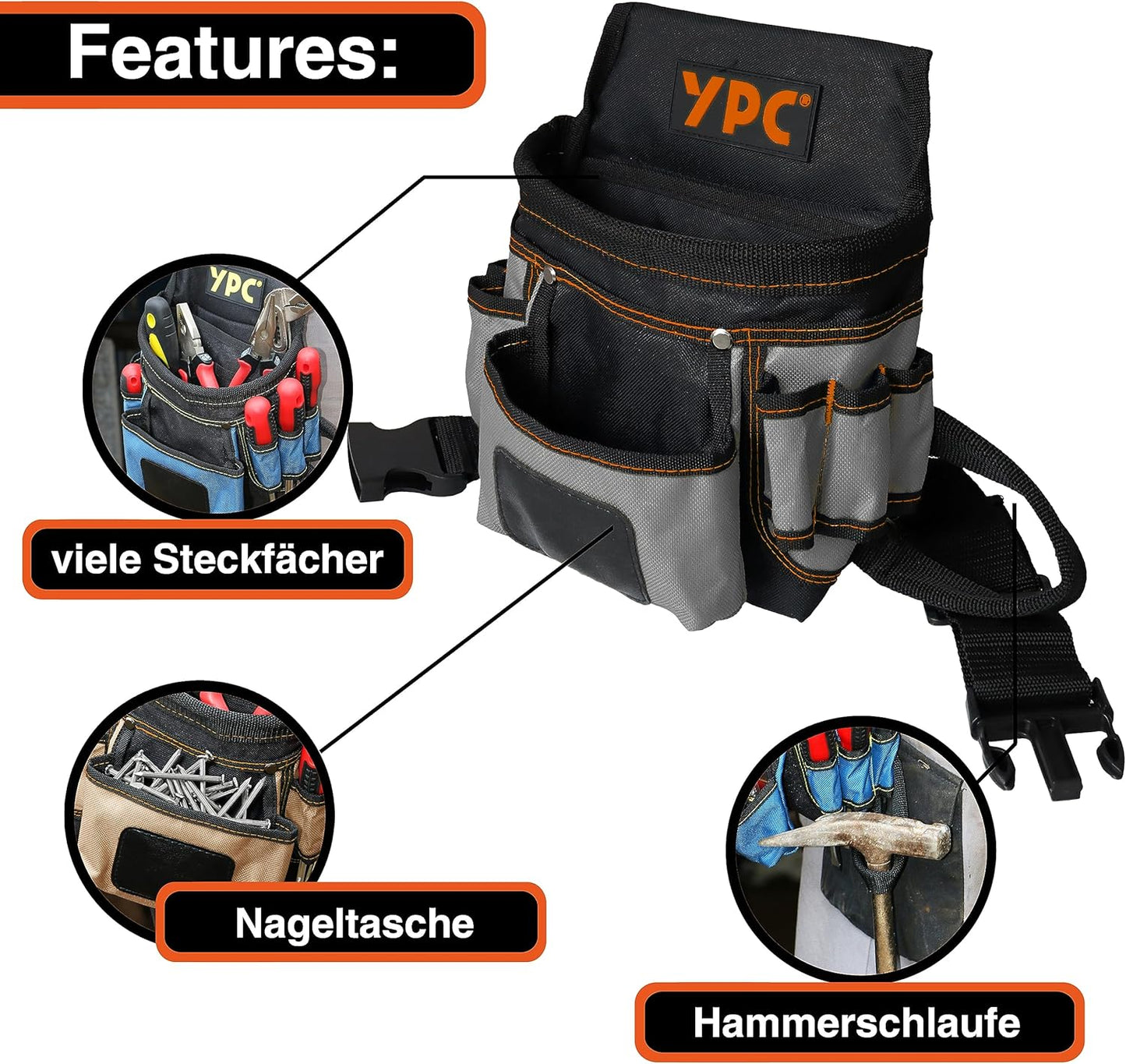 Werkzeug Gürteltasche, Grau