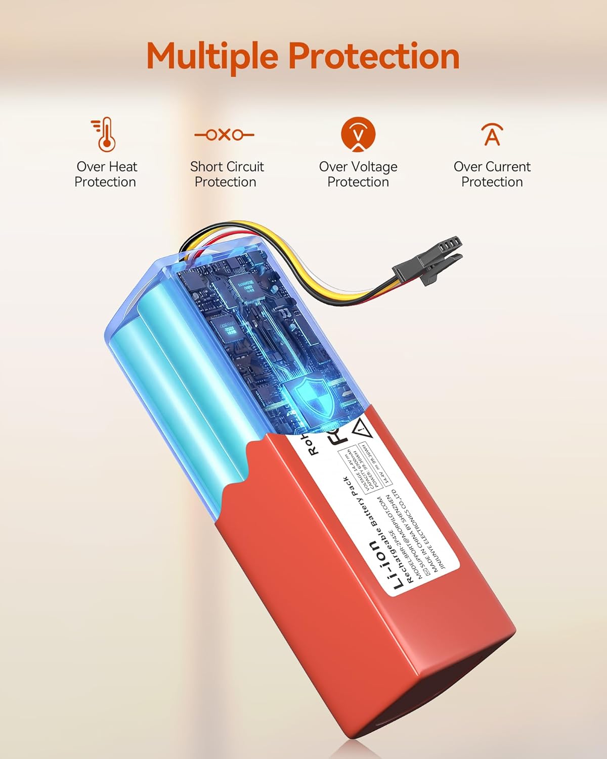 Ersatzakku für Xiaomi, Roborock und Dream, Orange