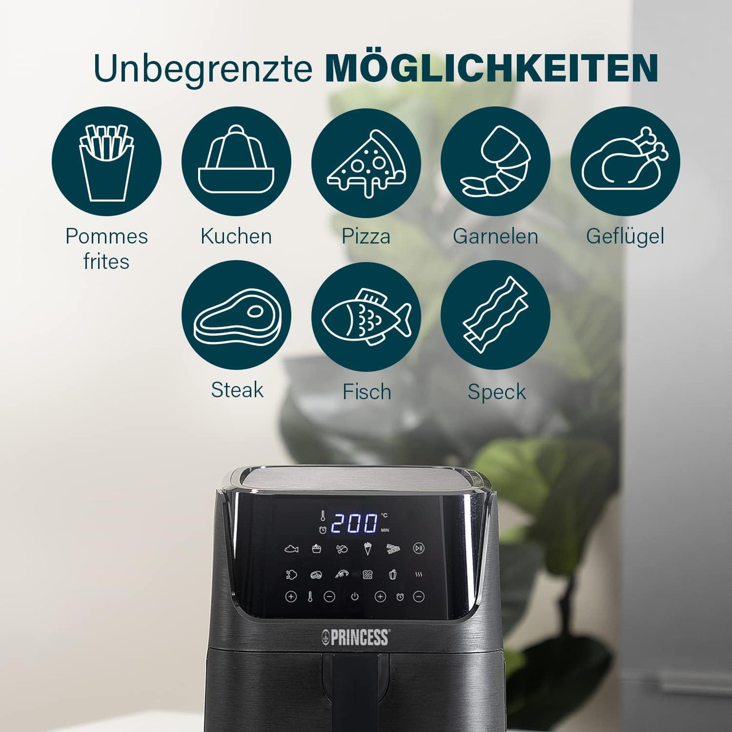 Airfryer 182031, 3.5L, Schwarz, Heissluftfritteuse mit Rezeptheft