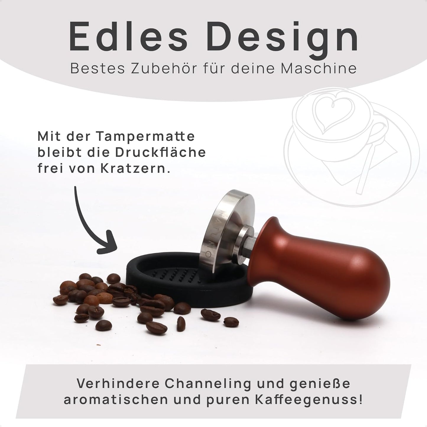 Espresso Tamper Set mit druckregulierendem Tamper, Bronze 58mm