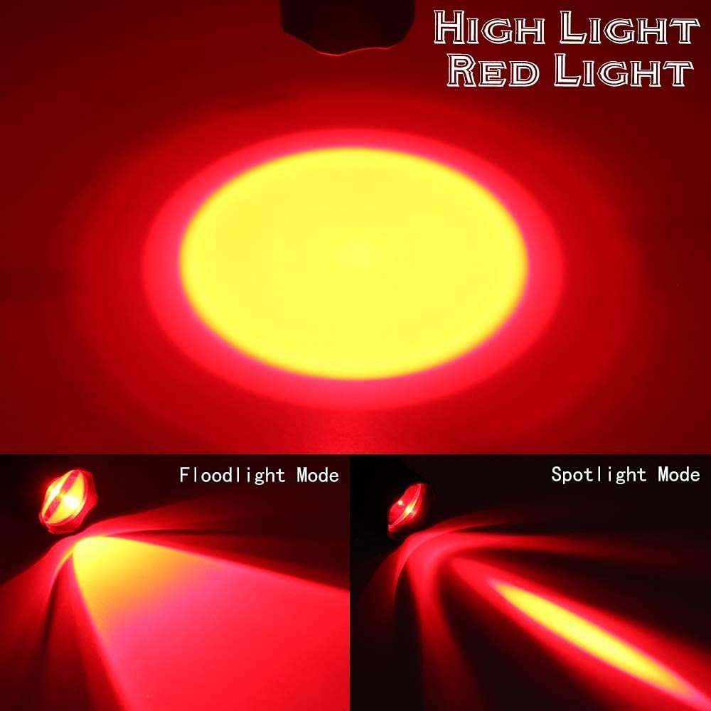 Rotlicht-Taschenlampe mit Zoomfunktion, USB-aufladbar, Rotlicht Taschengrösse