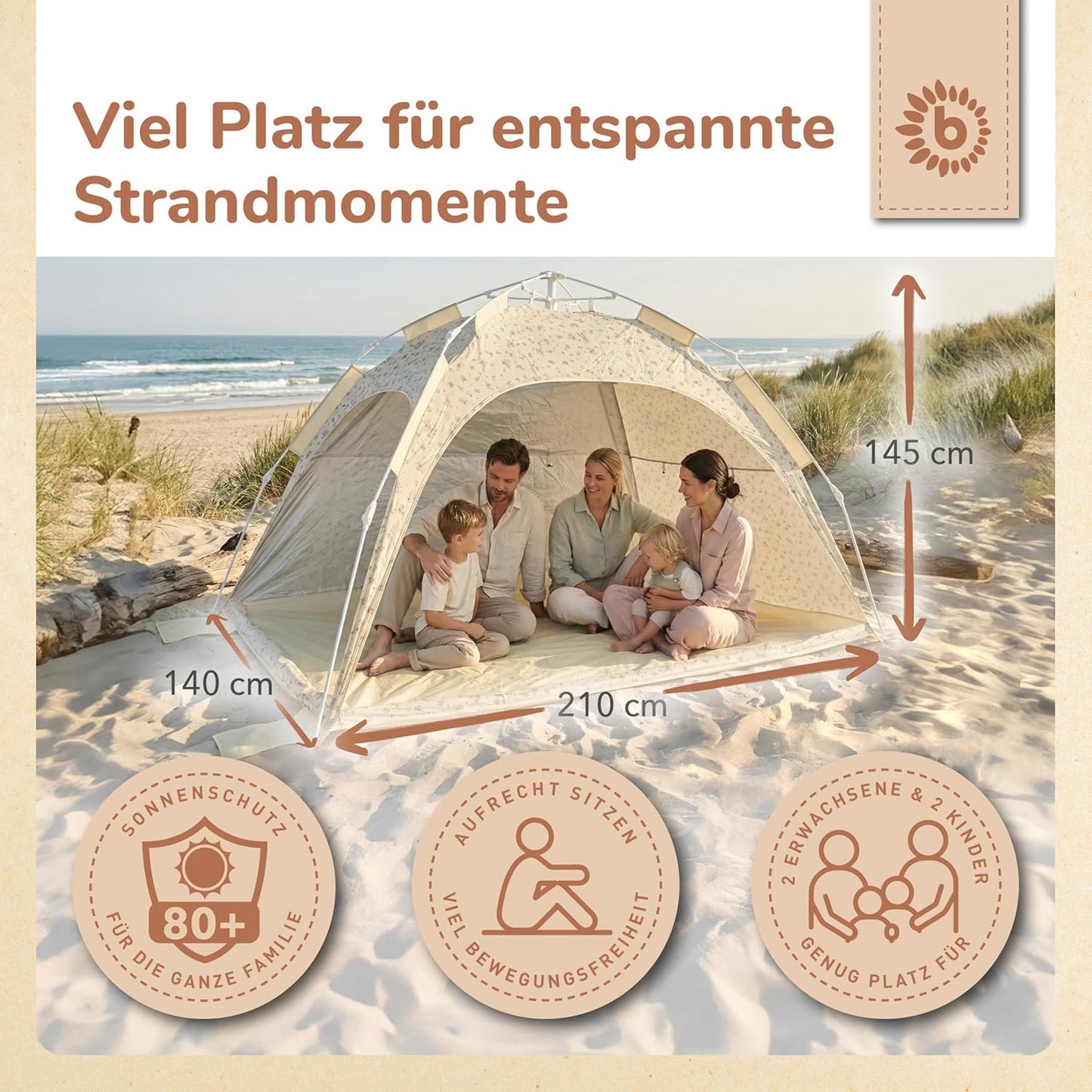 Strandmuschel, Strandzelt Vintage Flowers