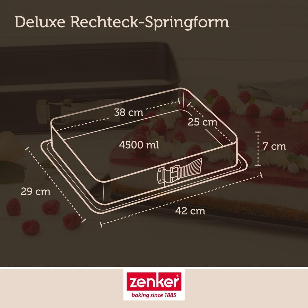 Rechteckige Springform mit Auslaufschutz, ohne Transporthaube Single