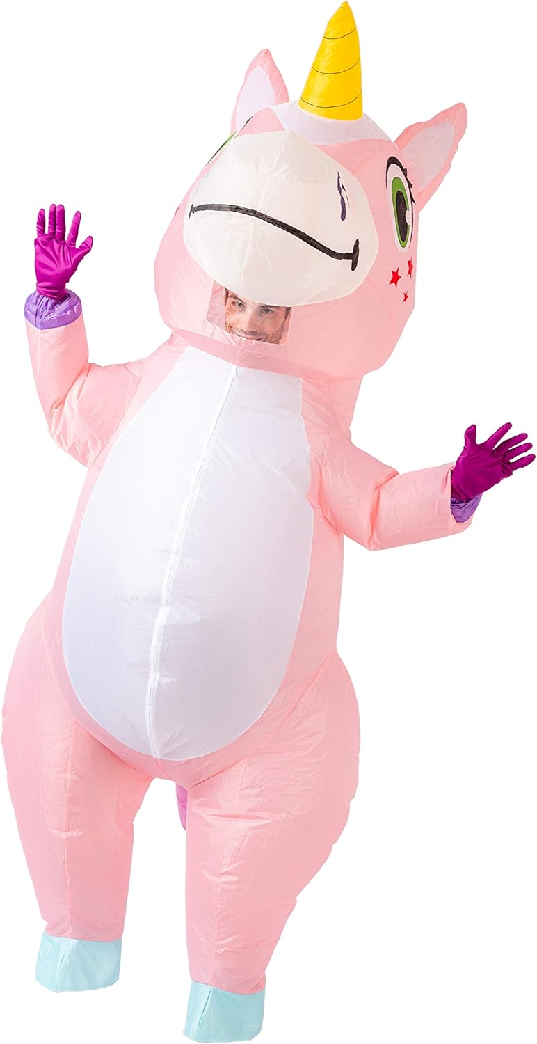 Aufblasbares Einhorn-Kostüm für Erwachsene, Einheitsgröße Rosa