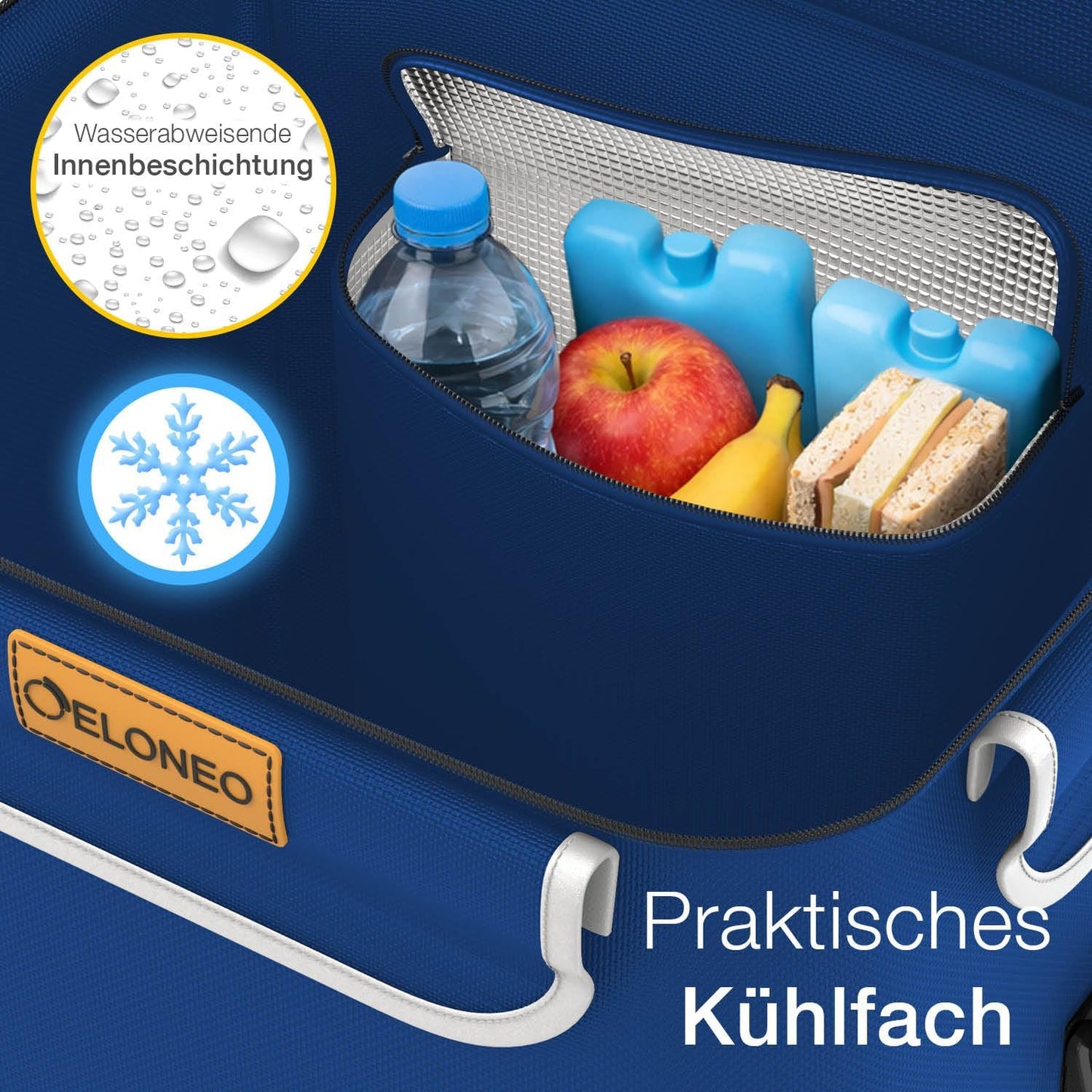 Einkaufstrolley Treppensteiger mit Kühlfach, Treppensteiger-Trolley Blau