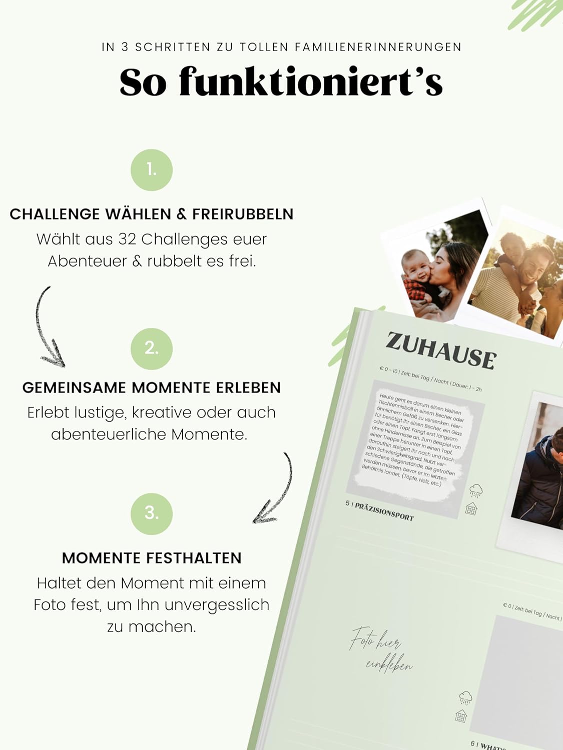Challengebuch für Familien mit 32 Aktivitäten, Familie