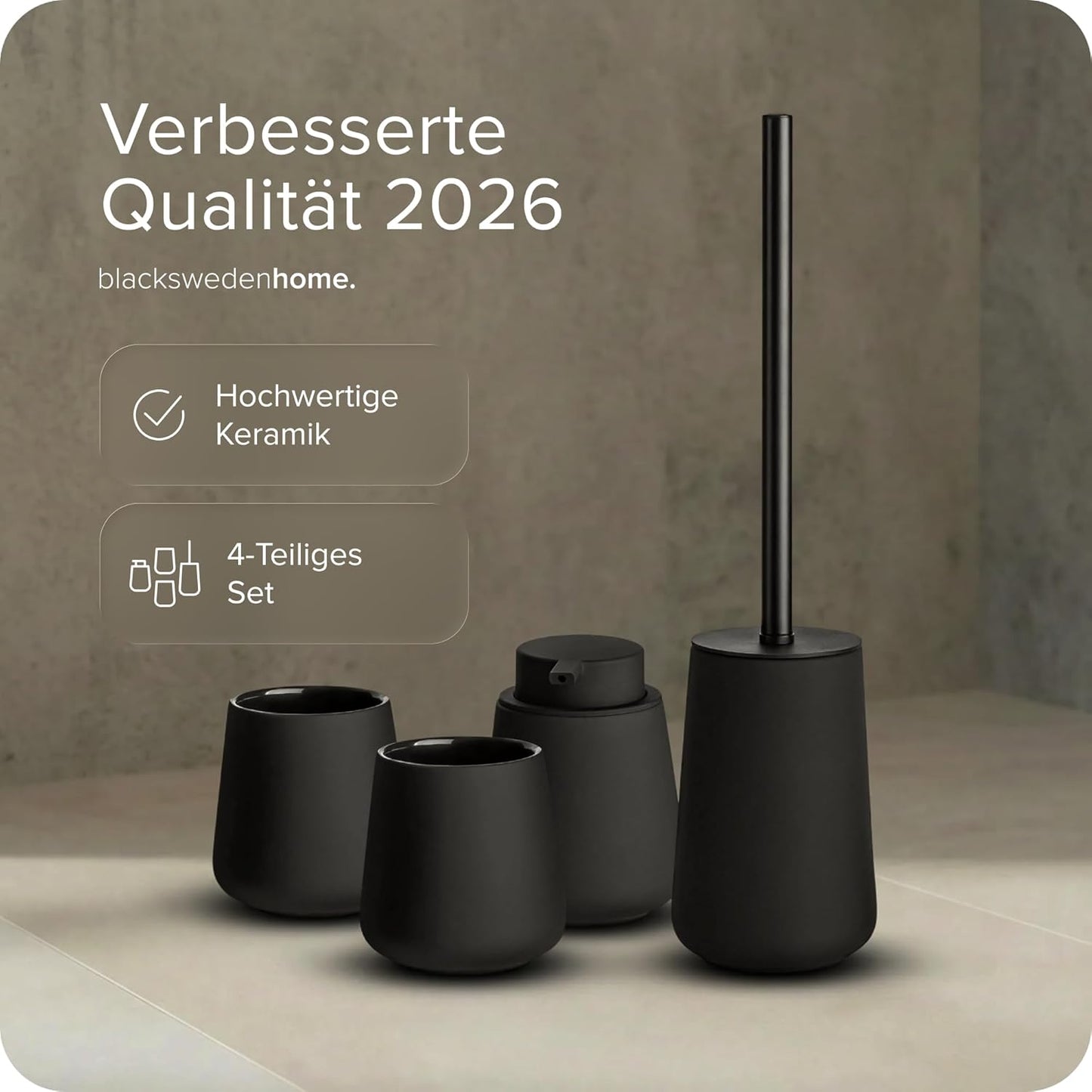 Badezimmer-Set, Schwarz