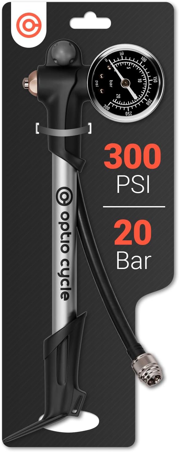 Hochdruck-Dämpferpumpe mit Manometer für Mountainbikes, 300 PSI / 20 Bar
