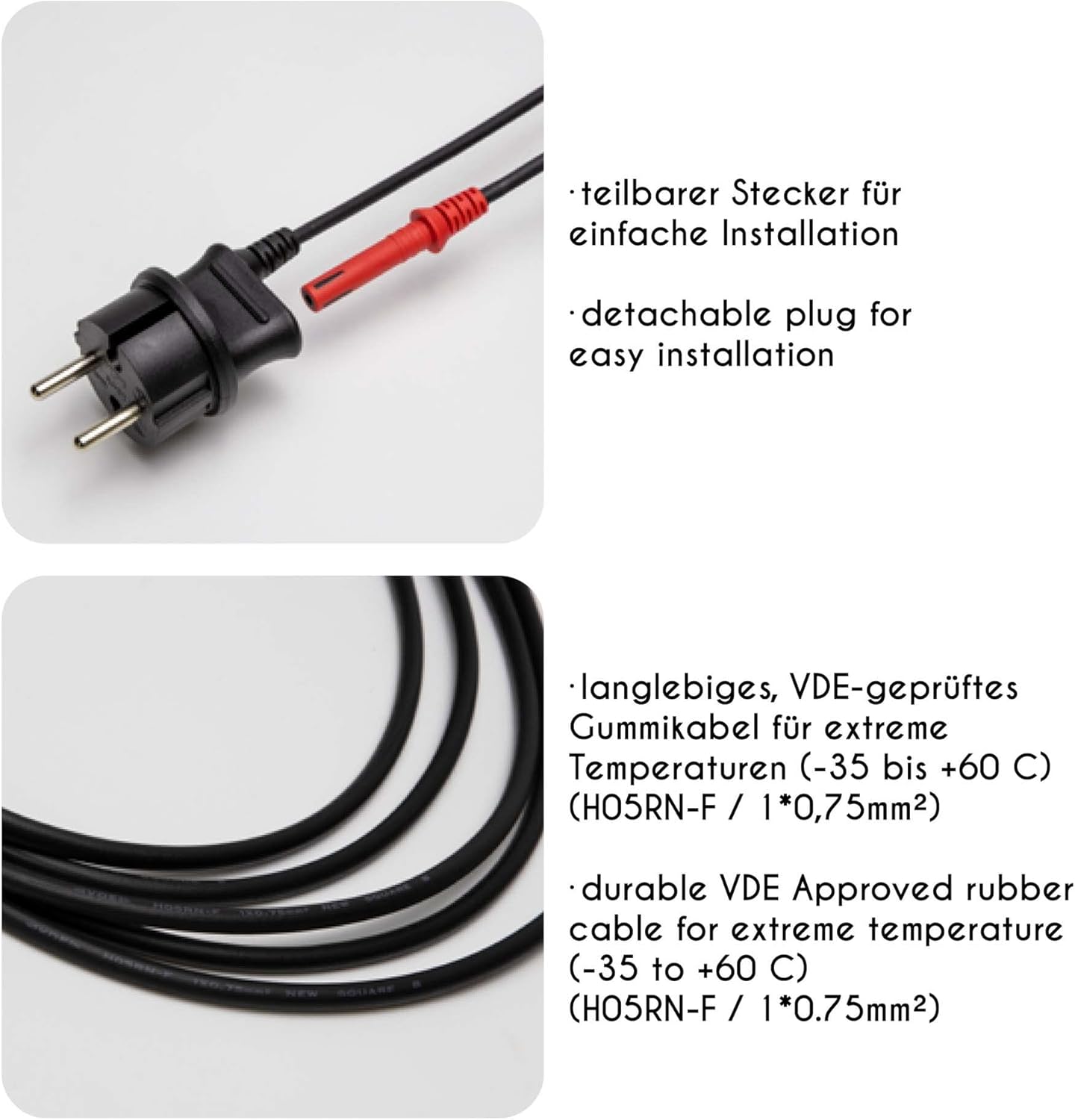 Weihnachtsbaum LED Kerzen-Lichterkette inkl. Ersatzkerzen, teilbarer Stecker, 20 LED-Filament (+2 Ersatz) / beleuchtet 19m, Weiss