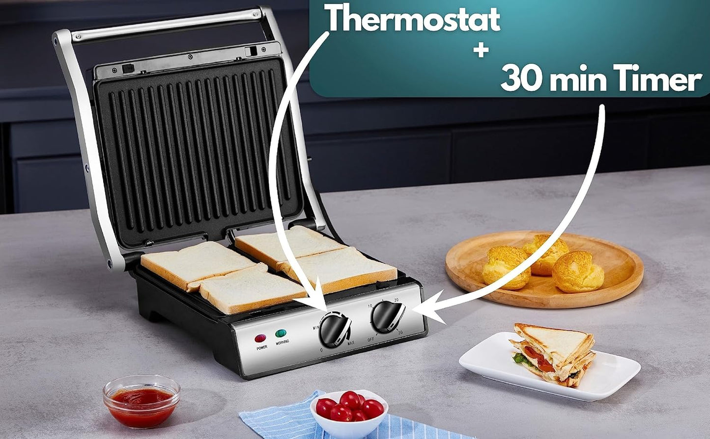 Kontaktgrill mit abnehmbaren Platten