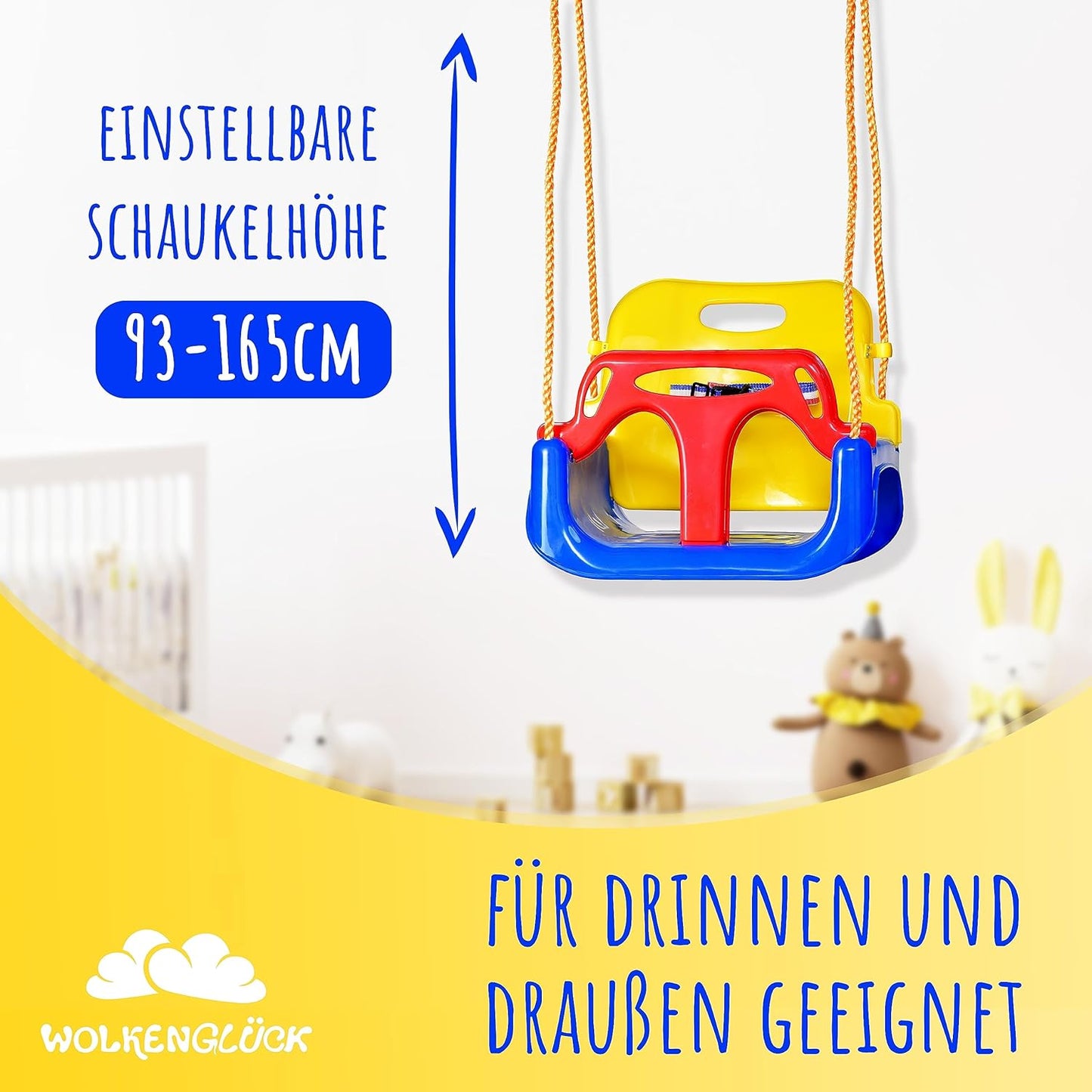 3-in-1 Babyschaukel, Bunt