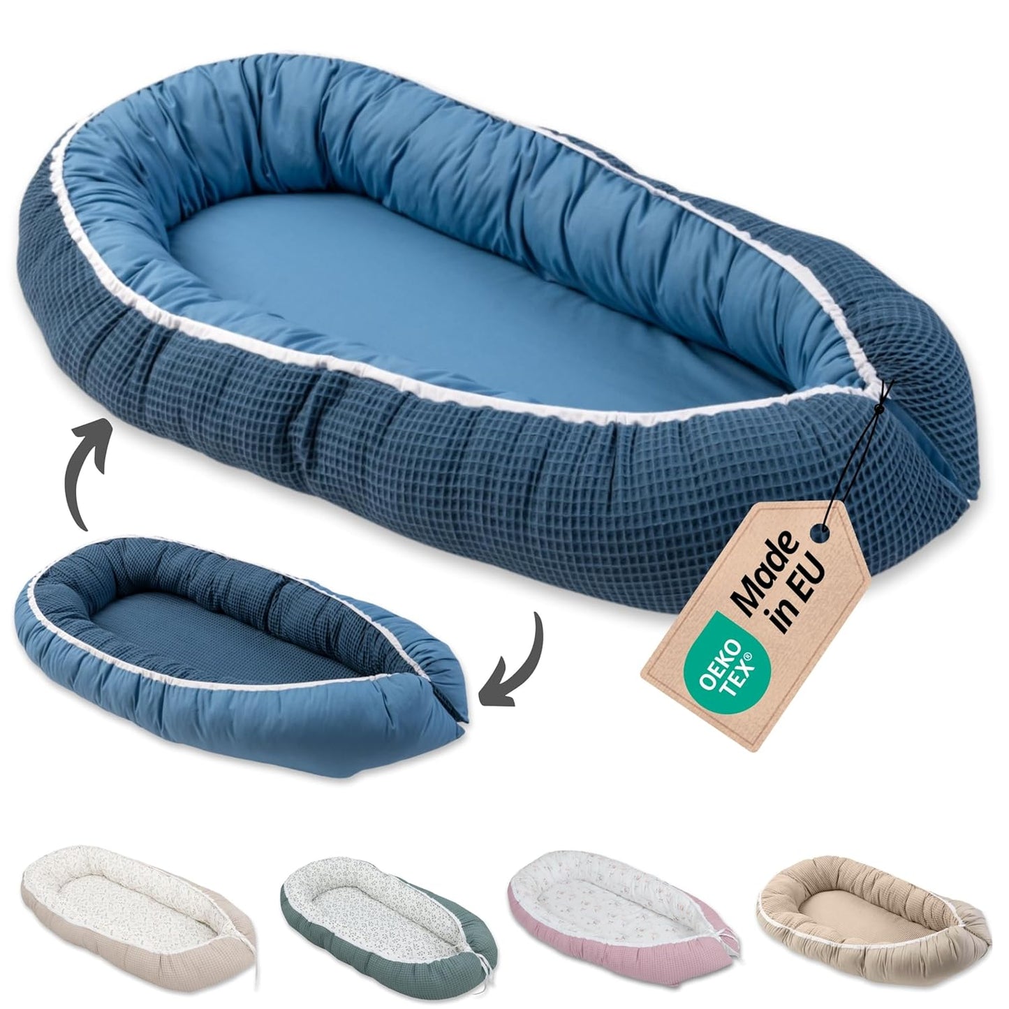 Babynest für Neugeborene, Blau Babynest