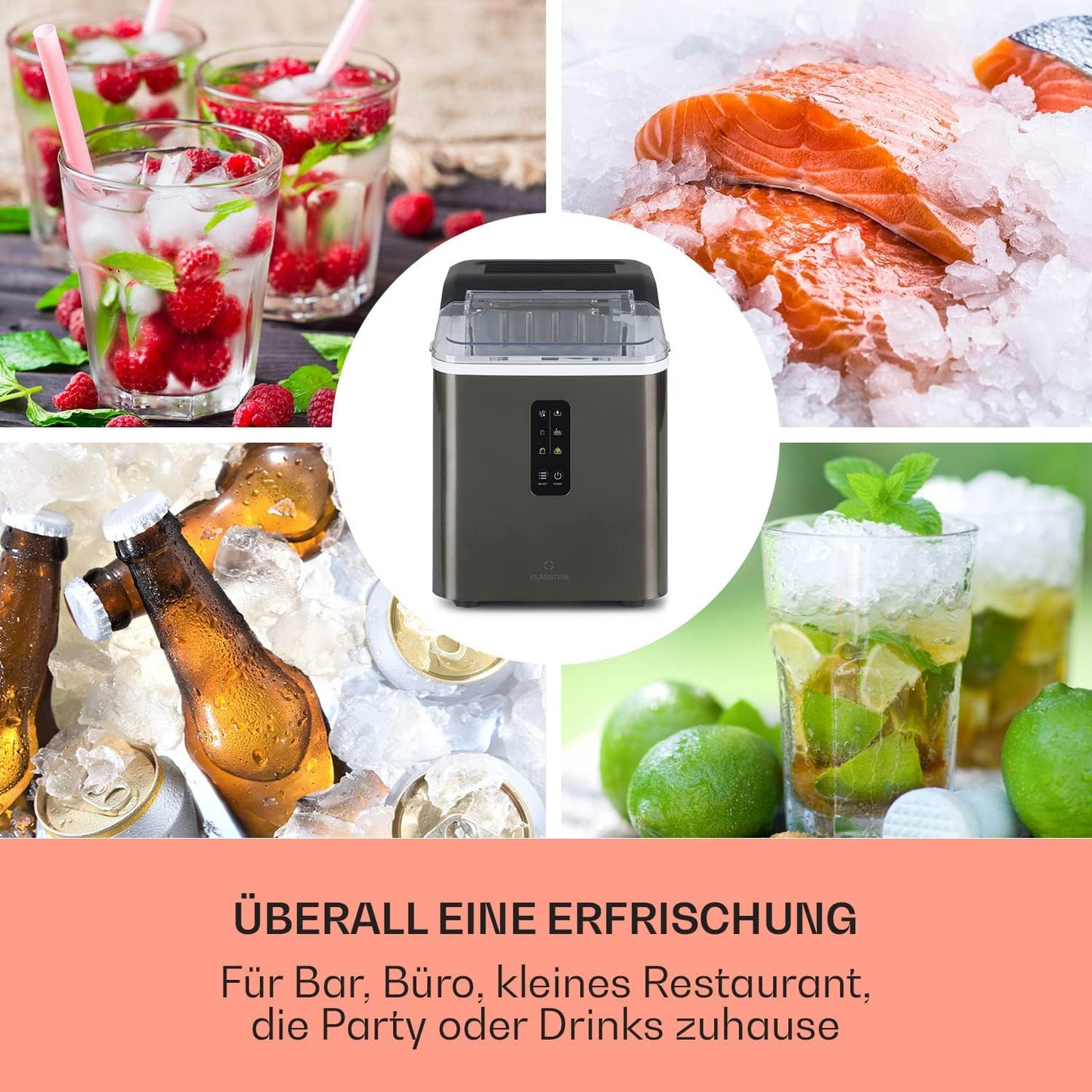 Mini Eiswürfelmaschine Albaron, Dark Grey