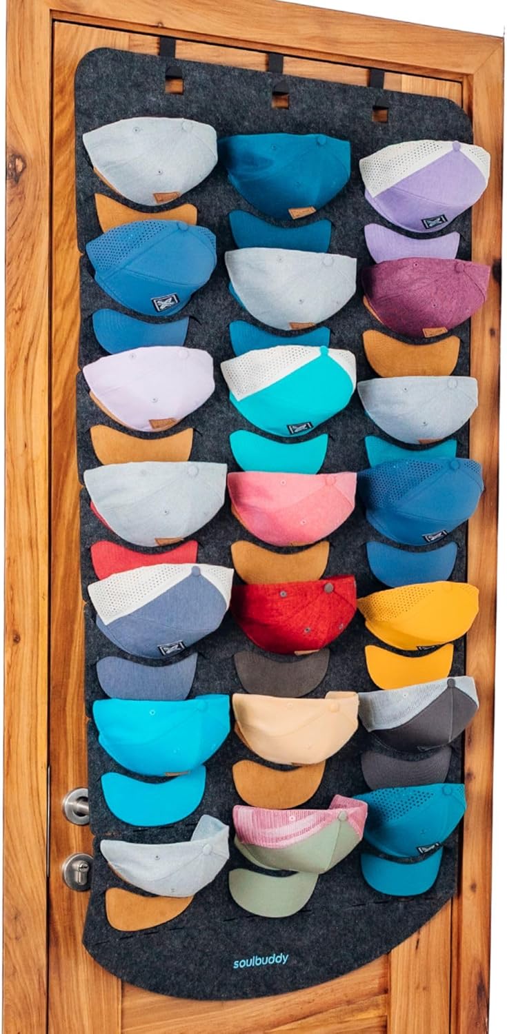 Cap Organizer für 21 Caps mit Türhaken, 21 Caps & 3 Türhaken