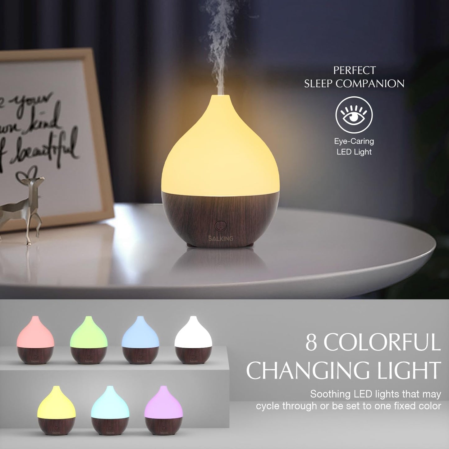 Aroma Diffuser, 2 Stück, Schwarz Holzmaserung-2er
