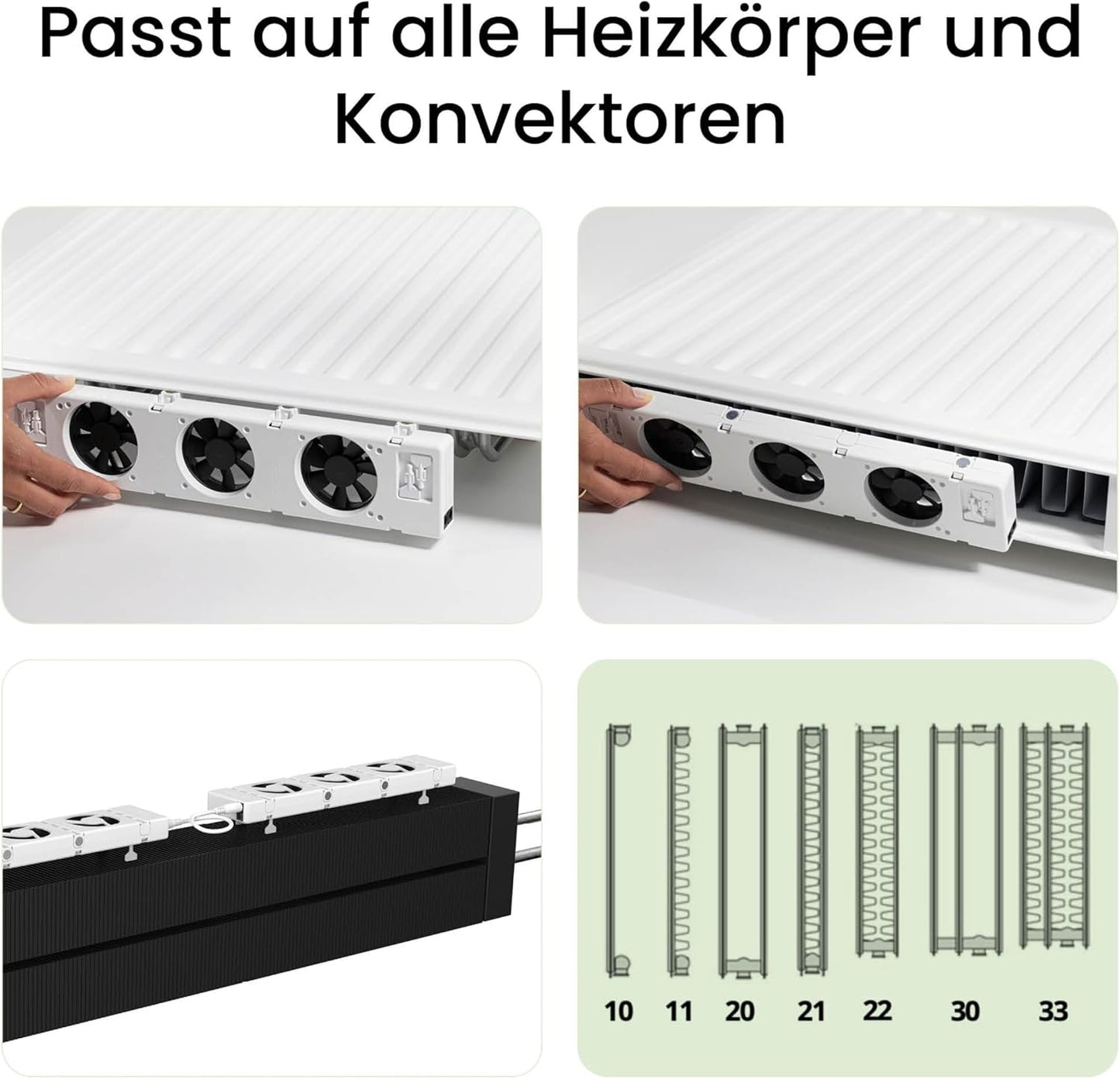 Heizkörper-Ventilator Duo-Set mit Energiesensor, Control Sensor