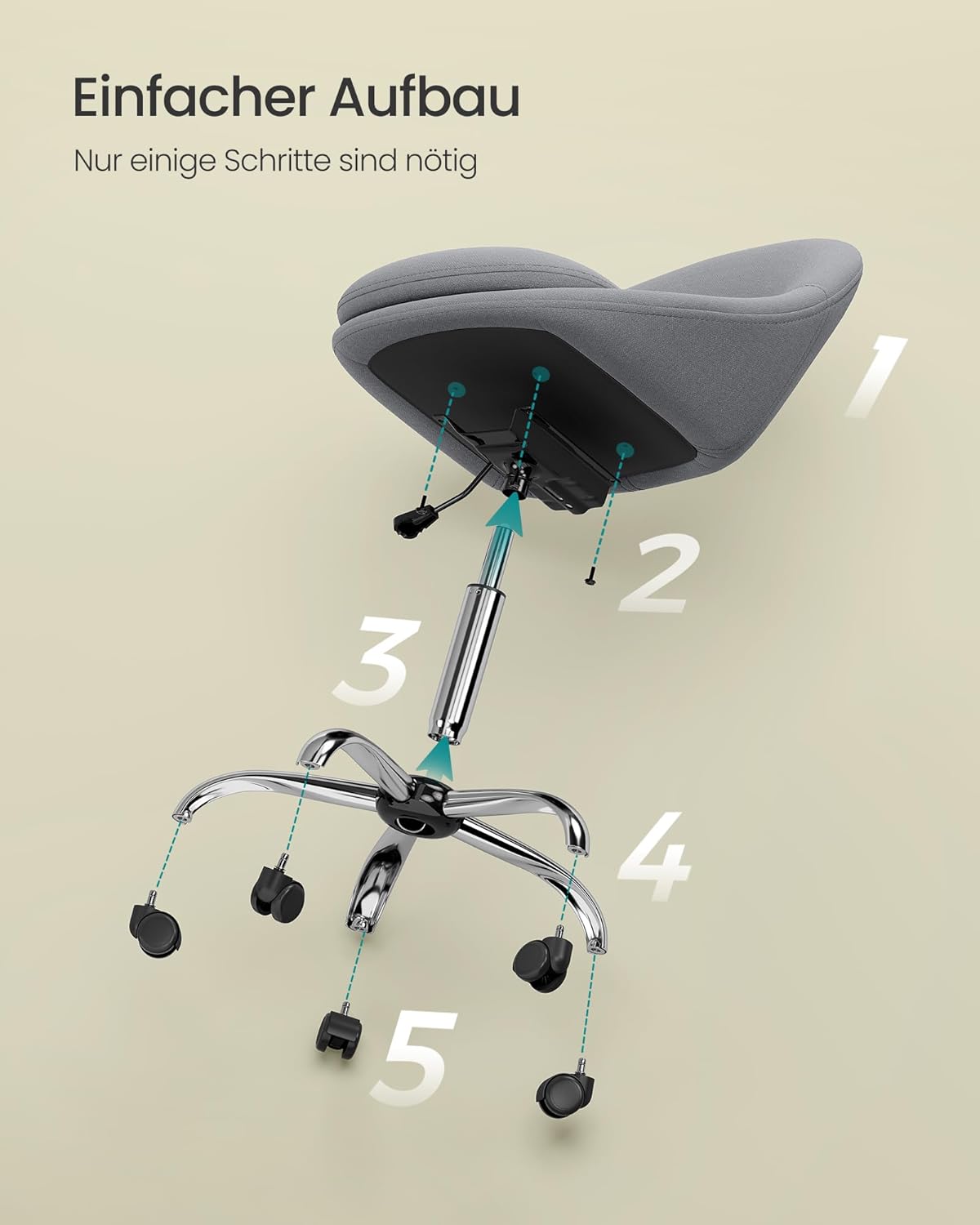 Homeoffice-Schreibtischstuhl, Schiefergrau Baumwollmischung
