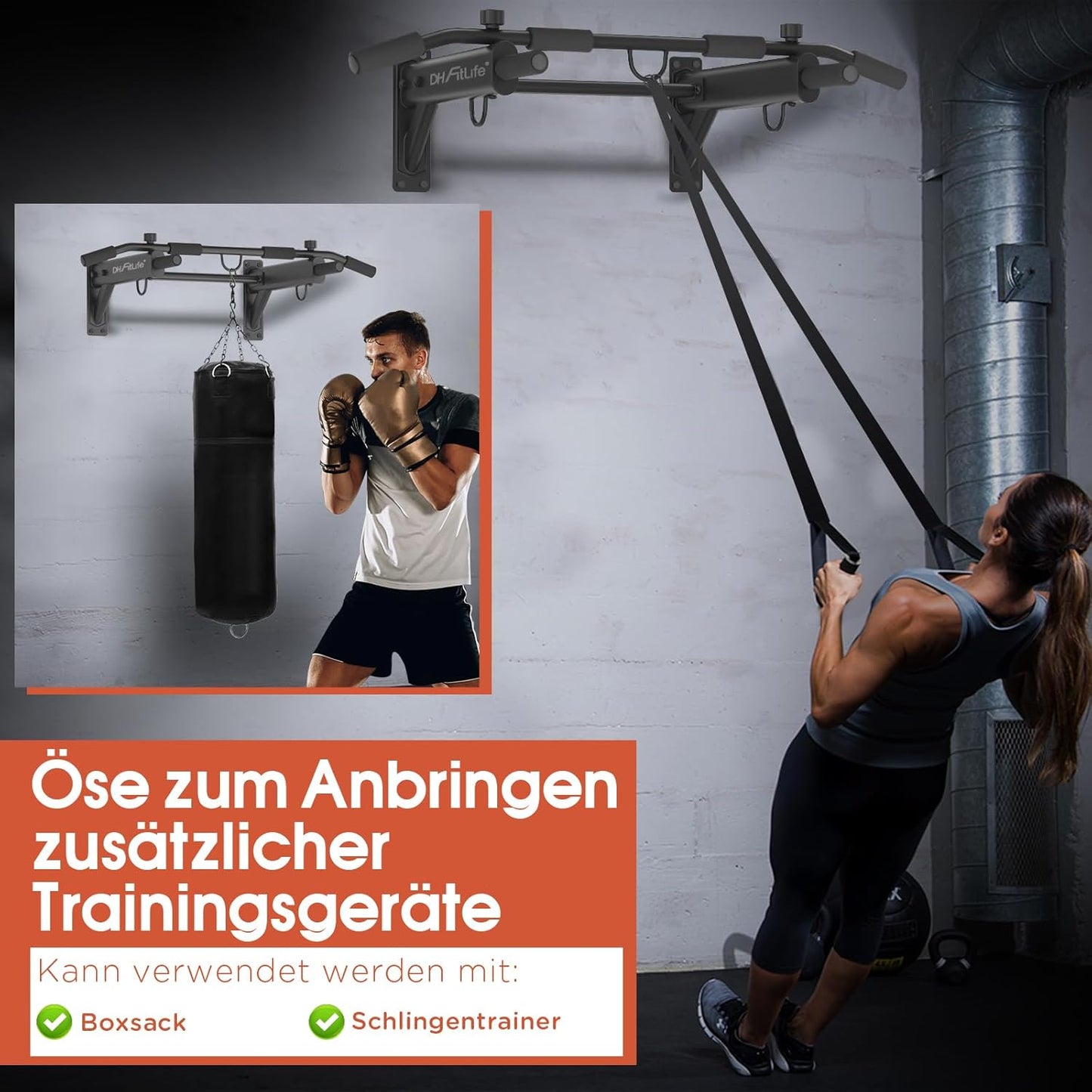 Klimmzugstange für Wandmontage