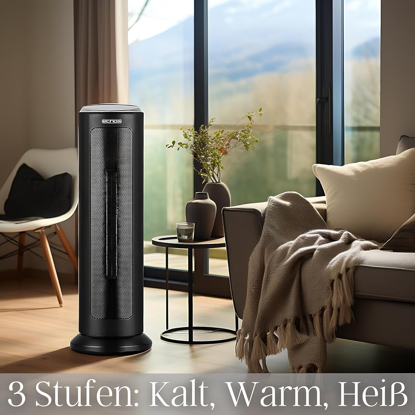 Turmheizlüfter mit Timer und Fernbedienung