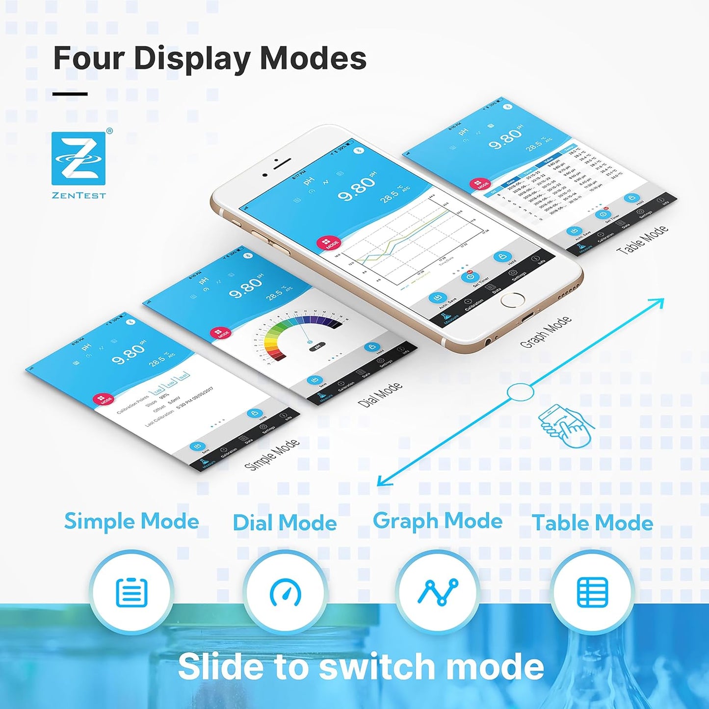 Smart PH Messgerät PH60-Z mit ZenTest App-Unterstützung