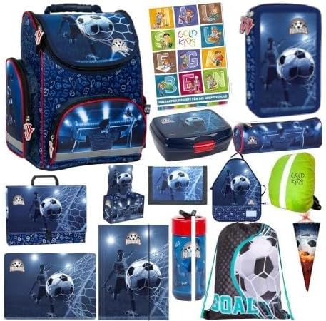 Schulranzen-Set mit Fussballmotiv, 15er-set