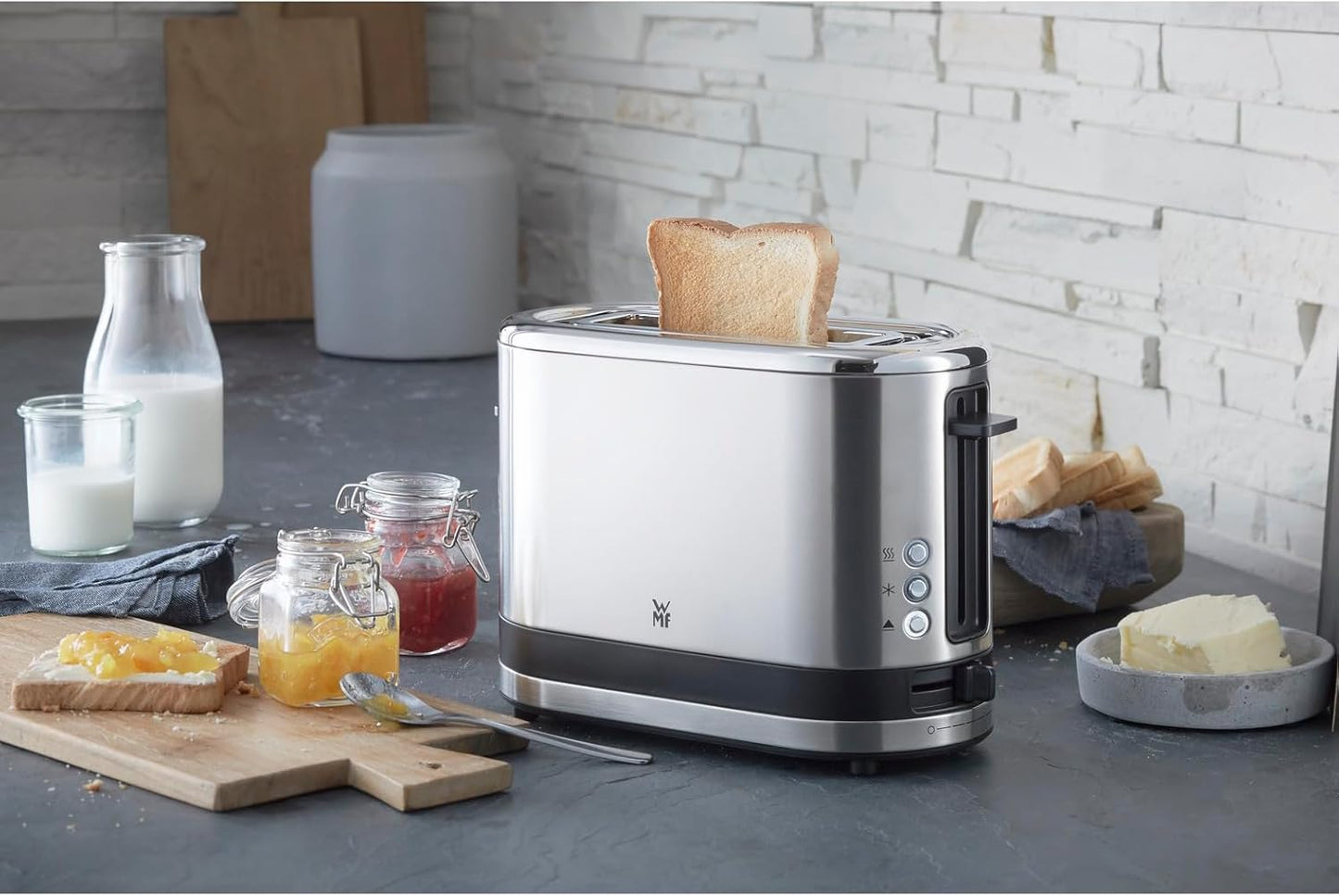 Küchenminis - Langschlitz-Toaster mit Brötchenaufsatz