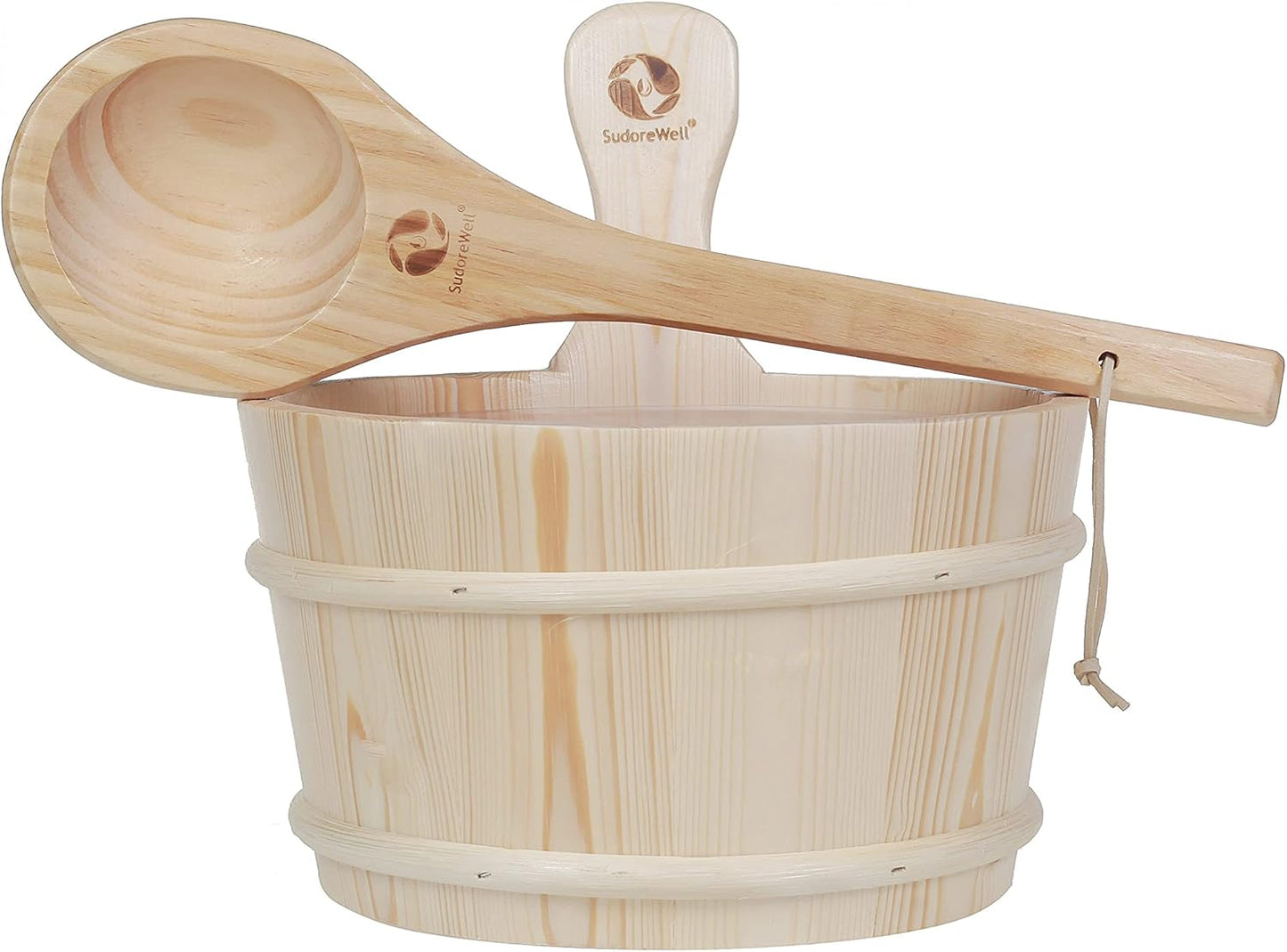 2-teiliges Sauna-Set mit Kübel und Kelle