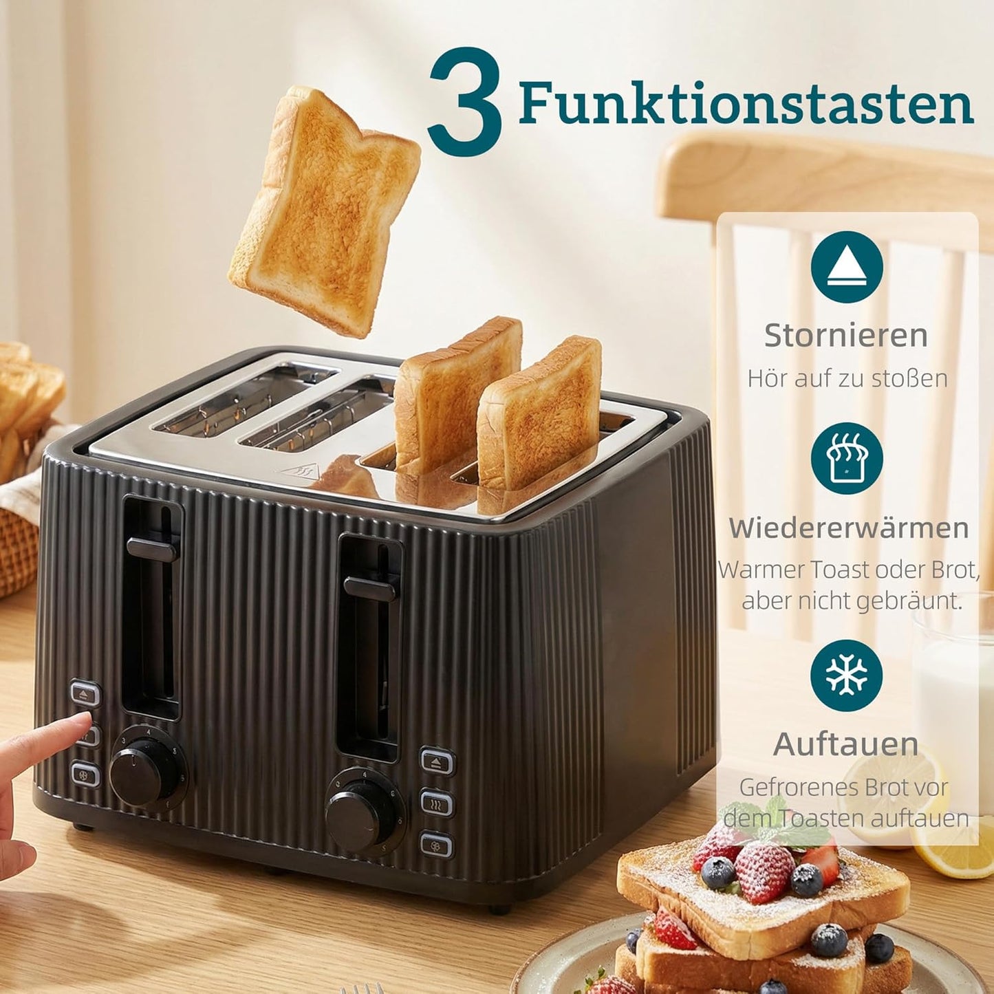 Frühstücksset mit Wasserkocher, Toaster und Eierkocher