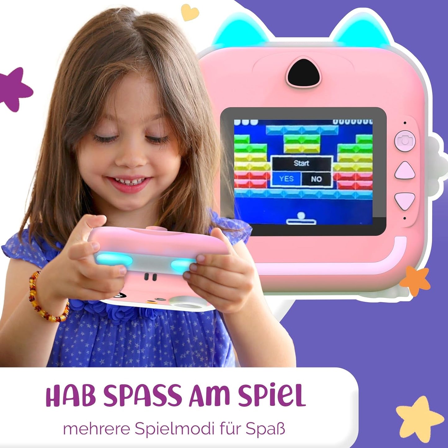 Sofortbildkamera für Kinder, Rosa