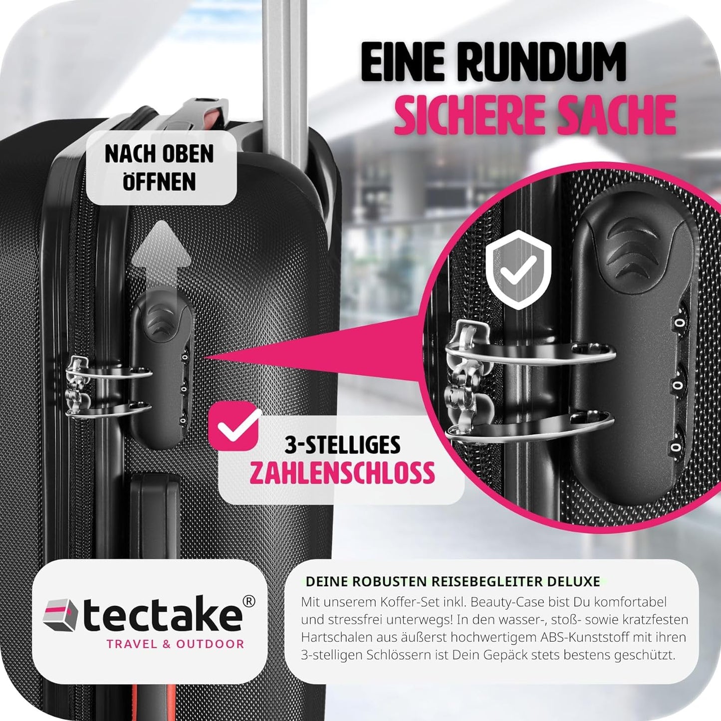 Hartschalenkoffer-Set, Schwarz | Nr. 403412