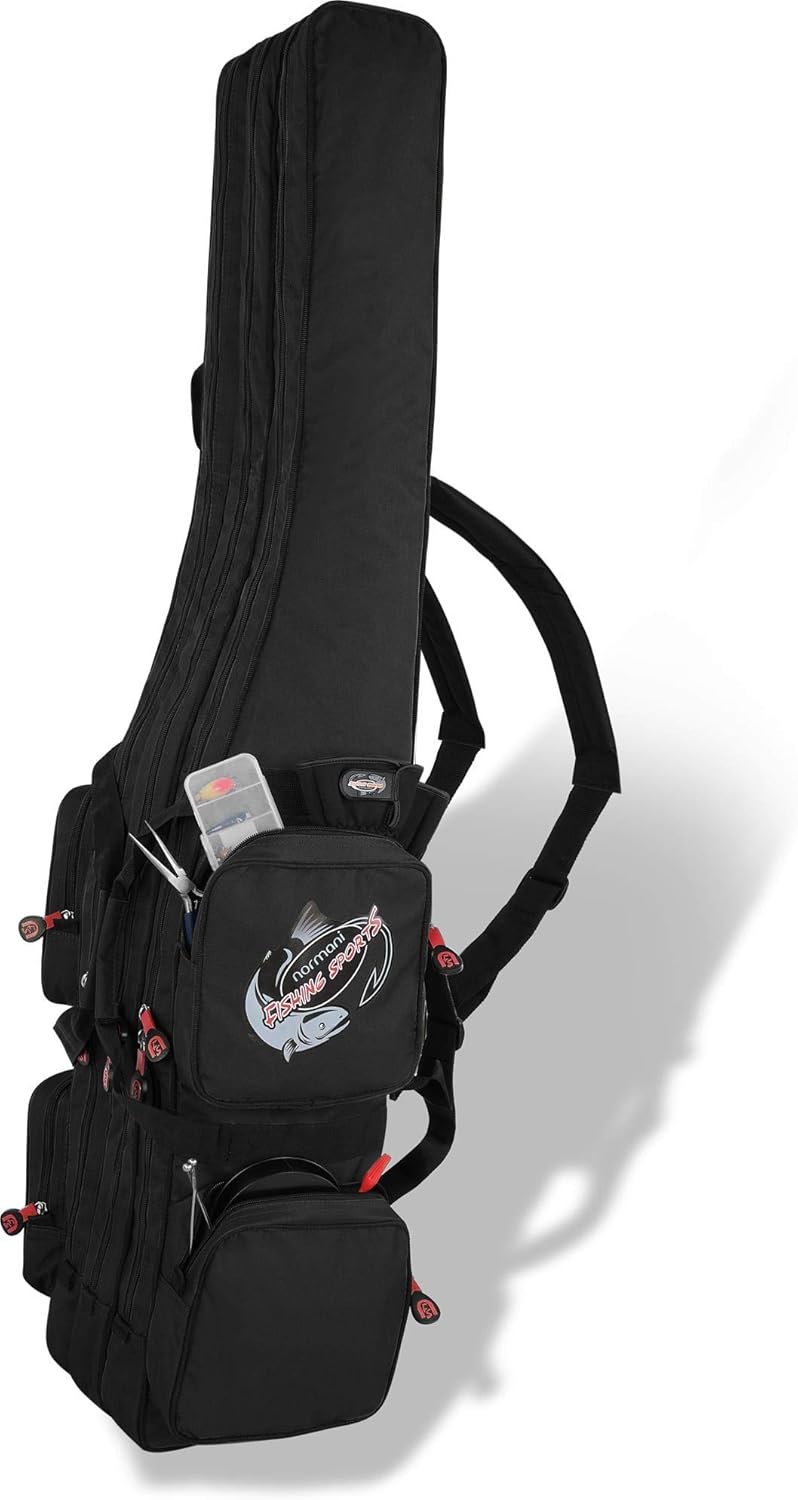 Rutentasche Rod Case mit 3 Ruten-Fächern, Dunkelschwarz 3 Innenfächer 190 cm