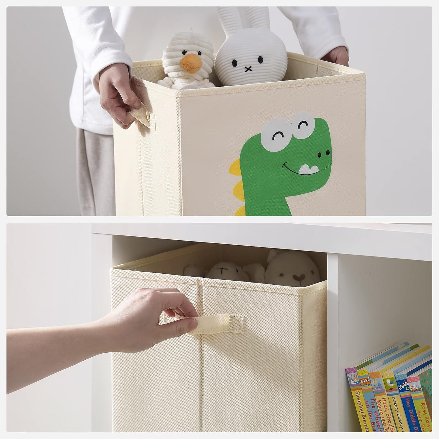 Faltbare Aufbewahrungskörbe mit Dinosaurier-Motiv (3er Set)