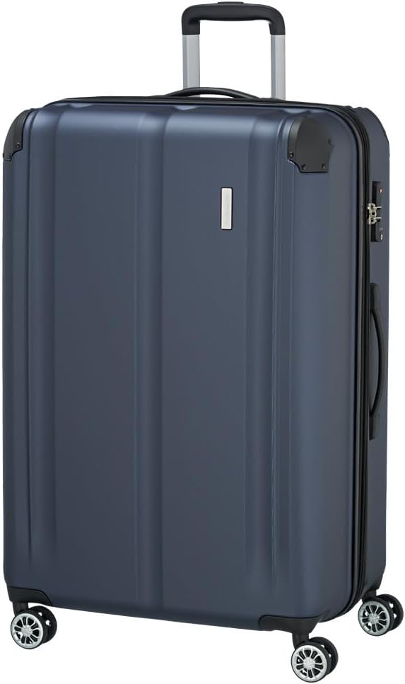 Hartschalenkoffer mit TSA Schloss und Dehnfalte, Trolley Größe L erw. (77 cm) Marine