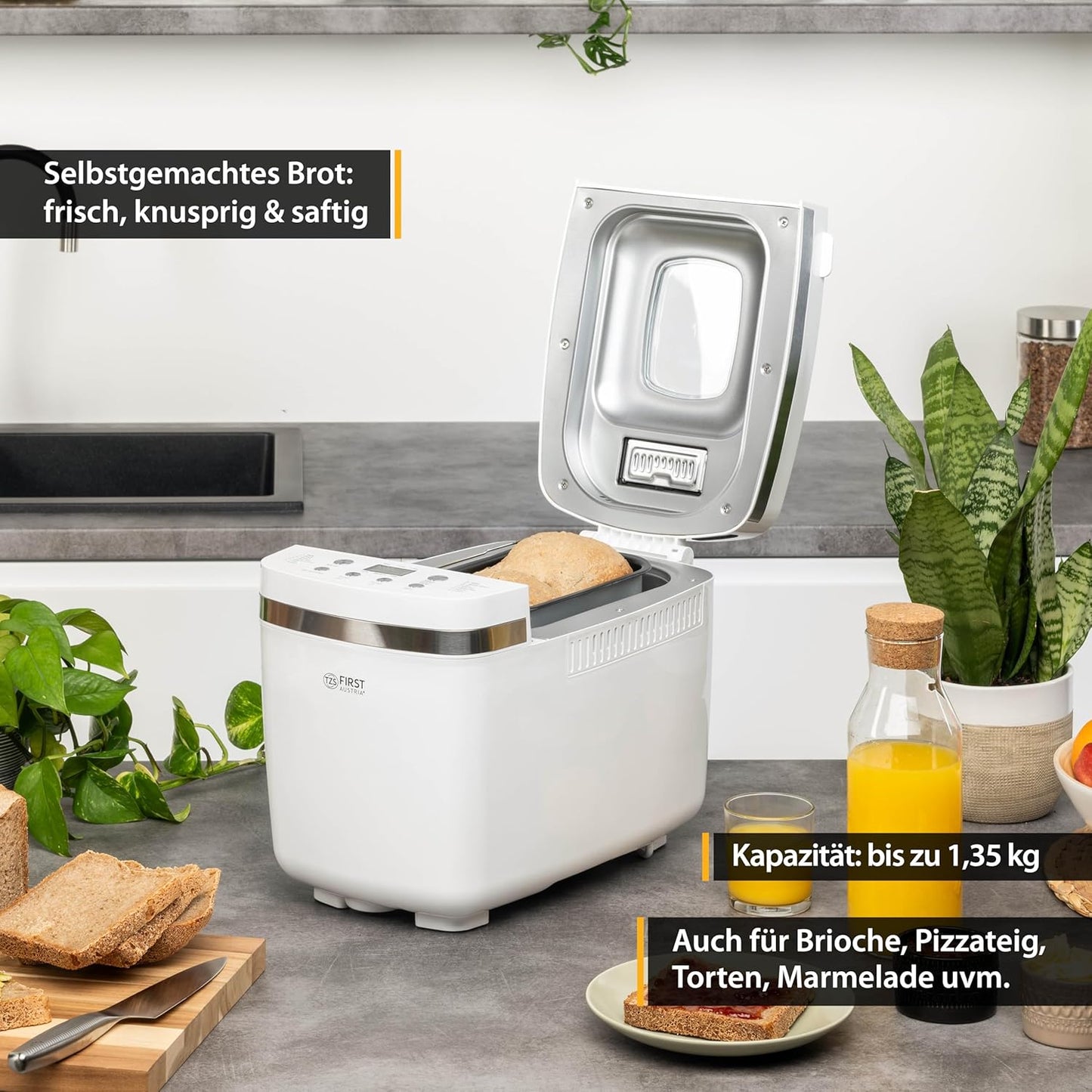 Brotbackautomat mit Timer & 14 Programmen, 900-1350 g Brot