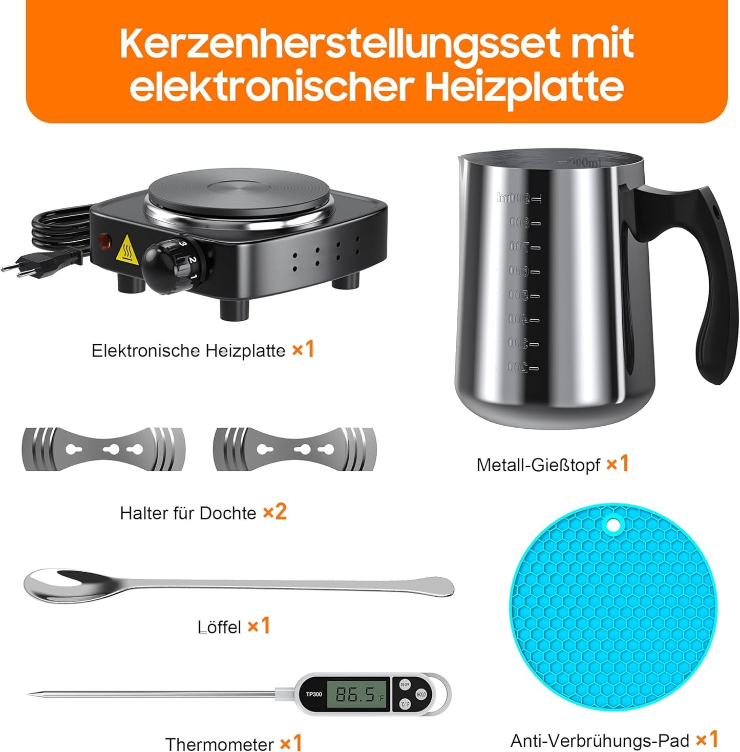 Kerzenherstellungsset mit Heizplatte