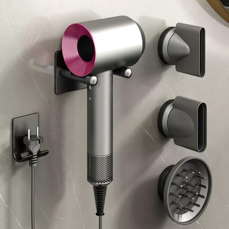Fönhalterung für Dyson ohne Bohren (inkl. 3 Düsen), 3 Düsen Aufbewahrung