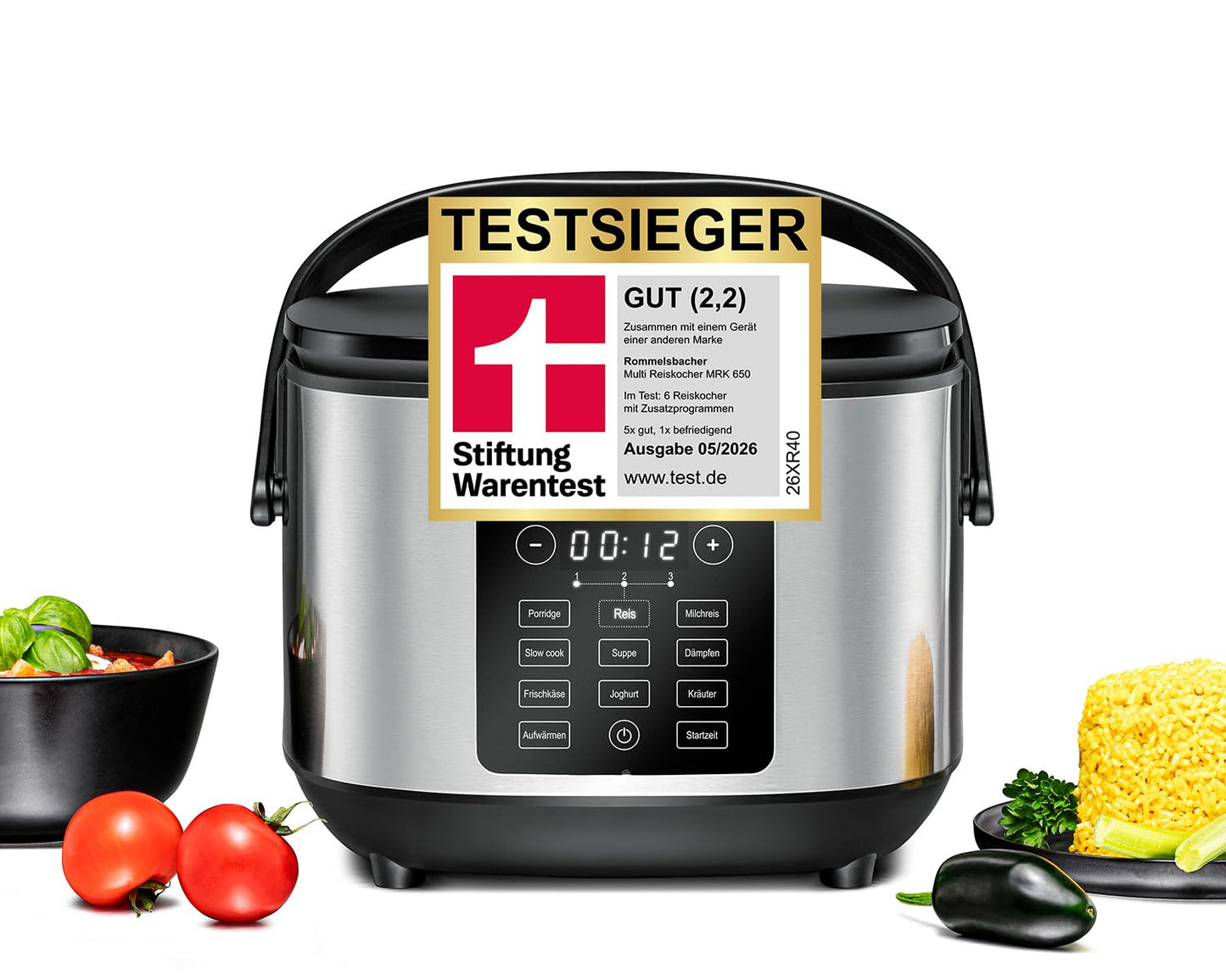 Multi Reiskocher MRK 650, 2 Liter Nutzvolumen - für bis zu 10 Portionen Reis