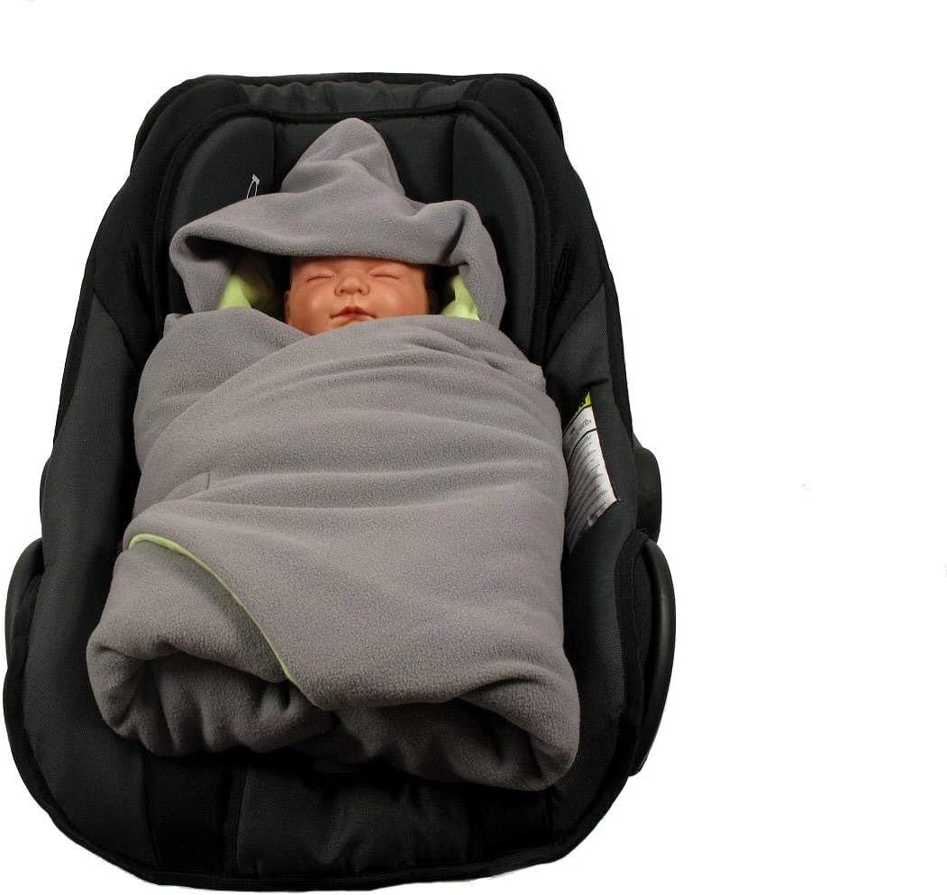 Einschlagdecke für Babyschale, Grau/Grün Winter