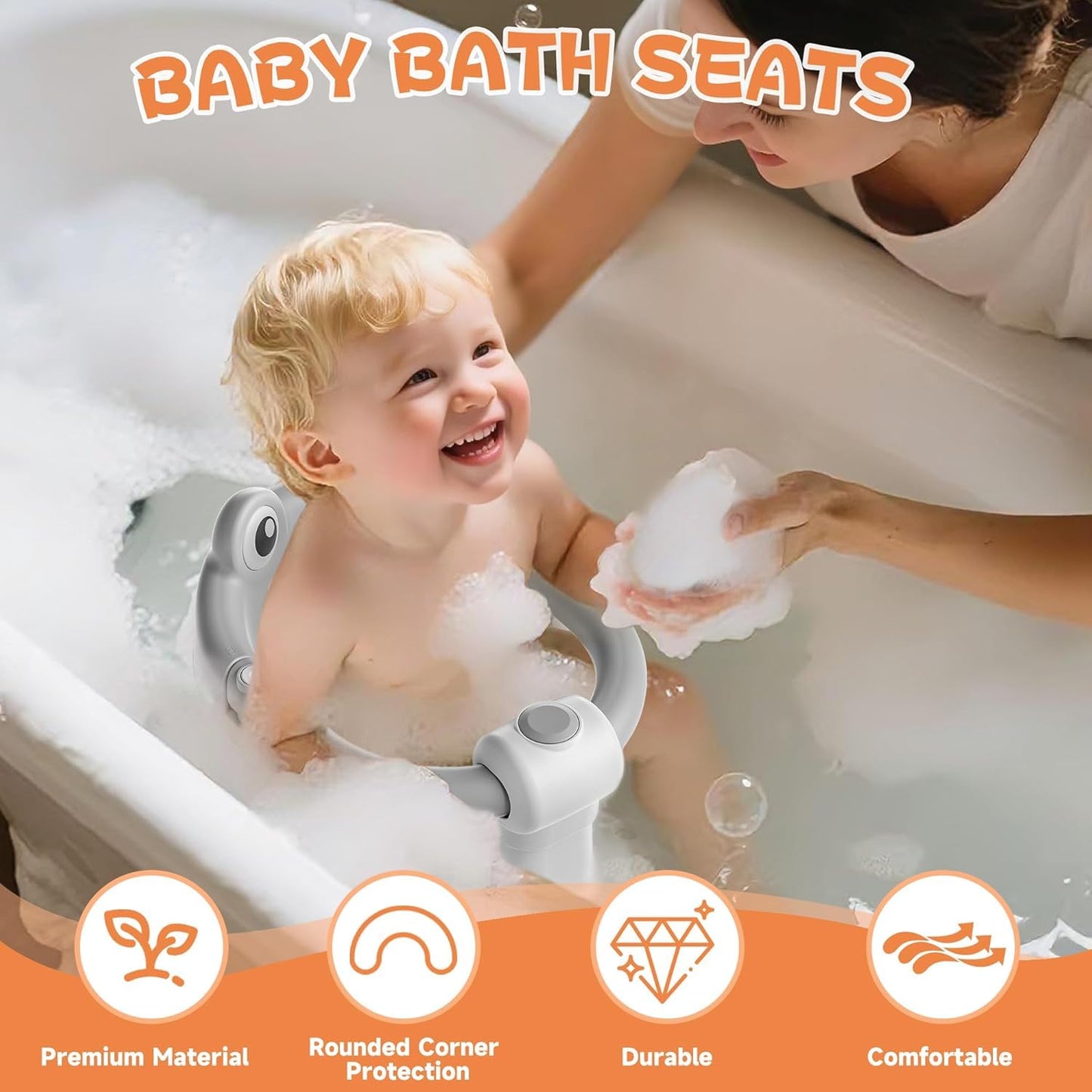 Rutschfester Baby-Badewannensitz ab 6 Monate