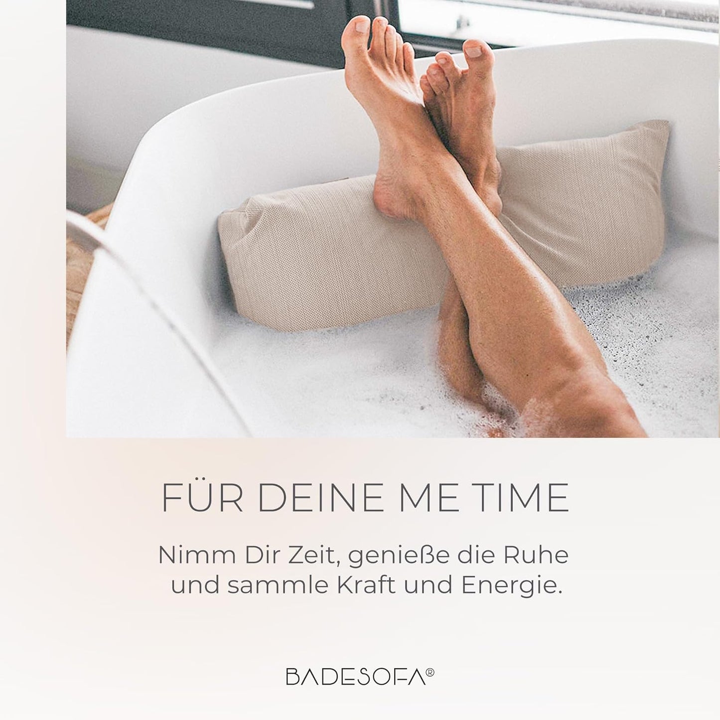 Badewannen-Fusskissen für entspanntes Baden, Beige Fußkissen