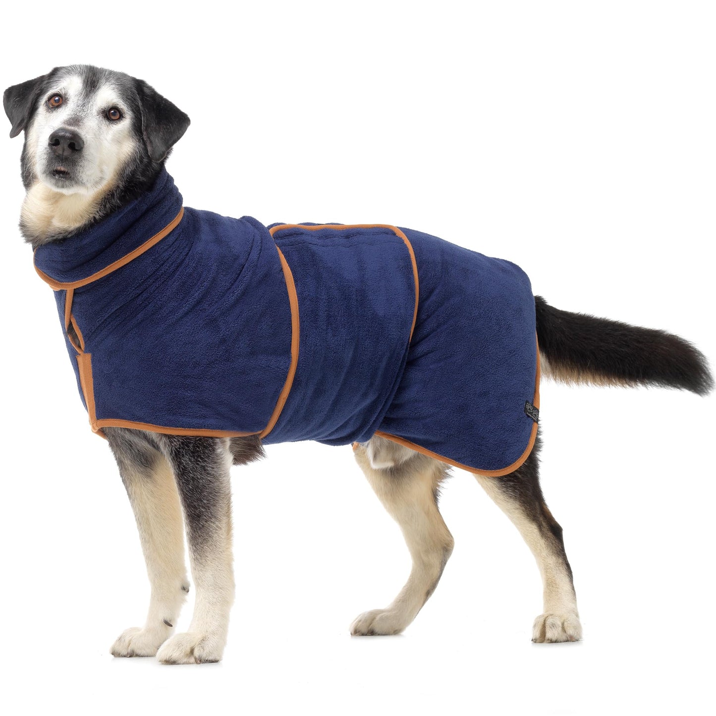 Hundebademantel für grosse Hunde, Marine GIANT
